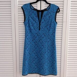 Nanette Lepore Blue and Black Lace Mini Dress